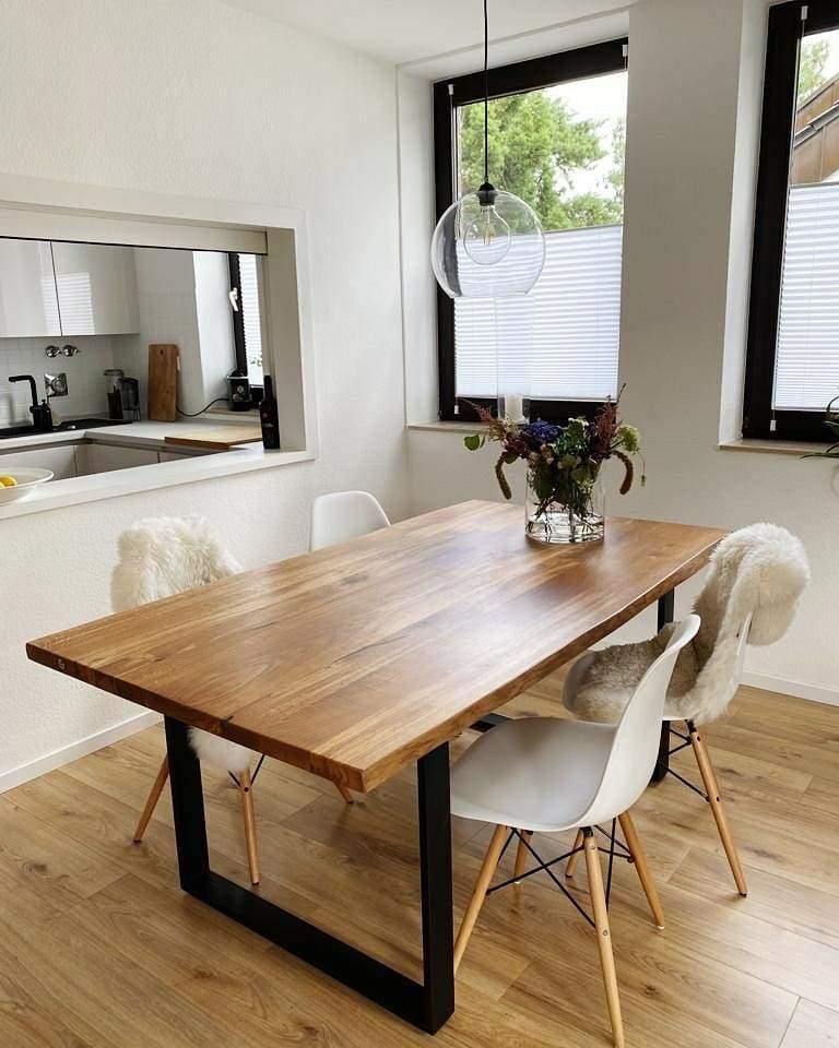 Serie UNA | Tavolo in legno massello - solo piano senza base - Rovere - diverse dimensioni e colori | Lunghezza: 160 - 300 cm | Larghezza: 90 - 100 cm