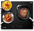 AMZCHEF Induktionskochfeld 60cm mit Zwei Flexzonen, 4 Zonen Induktionskochplatte mit Boost-Funktion und 9 Leistungsstufen, Touch-Bedienung, Timer, Sicherheitsschloss, Überhitzungsschutz, BBQ, 7200W