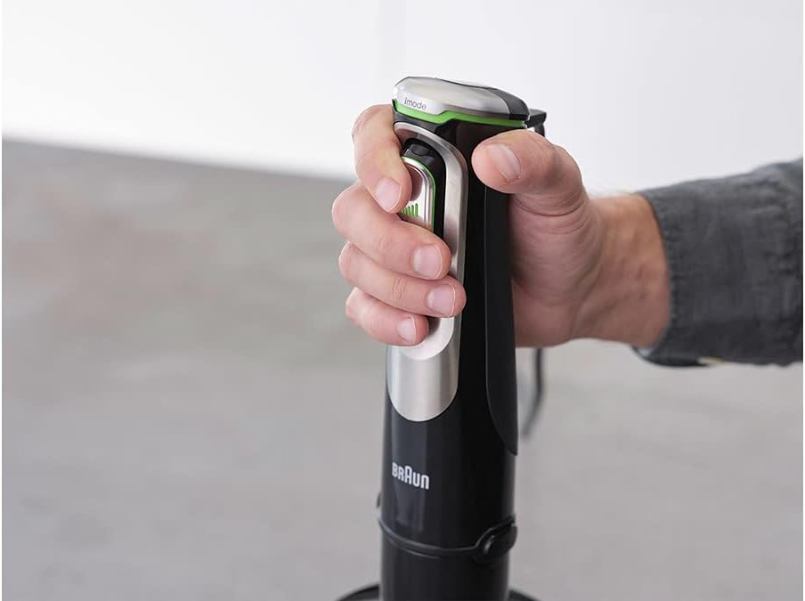 Braun MultiQuick 9 MQ 9187XLI Frullatore a immersione – Frullatore a immersione con tecnologia Active PowerDrive e 5 accessori per tritare, pestare, frullare e tritaghiaccio, 1200 Watt, nero/acciaio inox