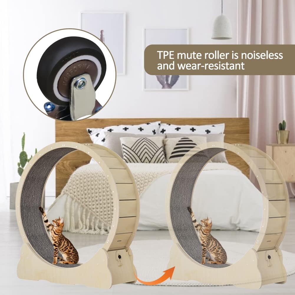 Keyzone Laufrad für Katzen, 1100 x 345 x 1170 mm Laufband für Katzen, Laufband mit Teppichboden, Fitnessgerät zur Gewichtsabnahme, Sportspielzeug für Katzen, für EIN längeres Leben der Katze