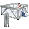 Box per bambini pieghevole, Heyo.Ja box grande, box per neonati e bambini piccoli, recinzione per il gioco per neonati e bambini piccoli con porta, box portatile per interni ed esterni (150 x 180 x 68 cm)