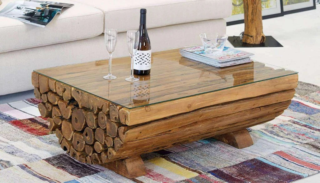 Massiver Teak Couchtisch Ranting medio 105cm x 70cm