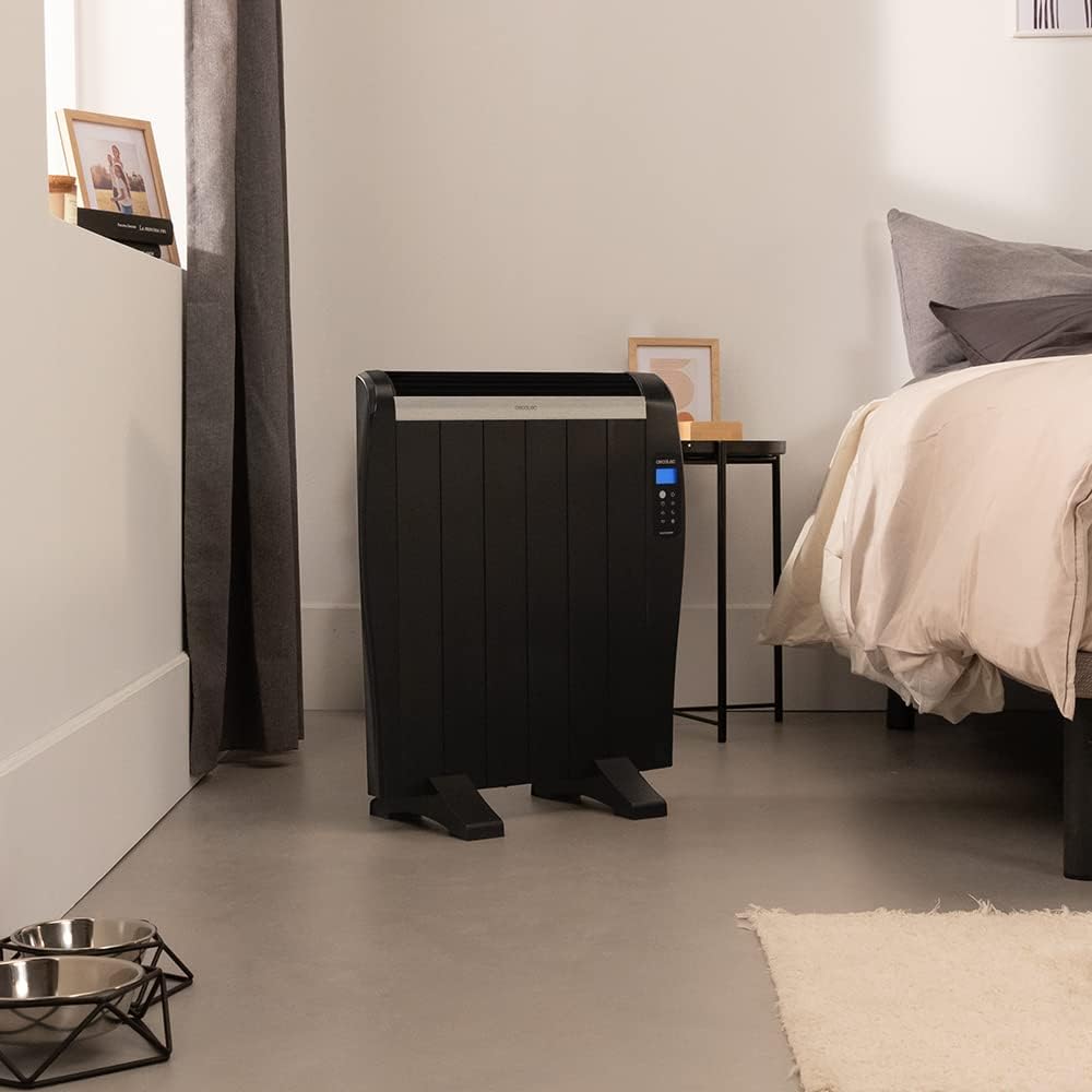 Cecotec Radiatore ad olio con telecomando ReadyWarm 2500 Thermal. 1800 W, 12 elementi in alluminio, display LCD, 3 modalità di riscaldamento, timer, design sottile, protezione contro il surriscaldamento Overprotect System