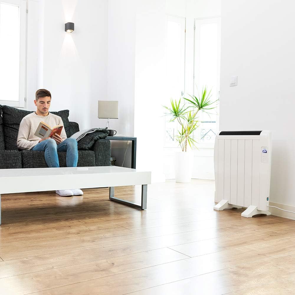 Cecotec Radiatore a olio con telecomando ReadyWarm 2500 Thermal. 1800 W, 12 elementi in alluminio, schermo LCD, 3 modalità di riscaldamento, timer, design sottile, protezione contro il surriscaldamento Overprotect System