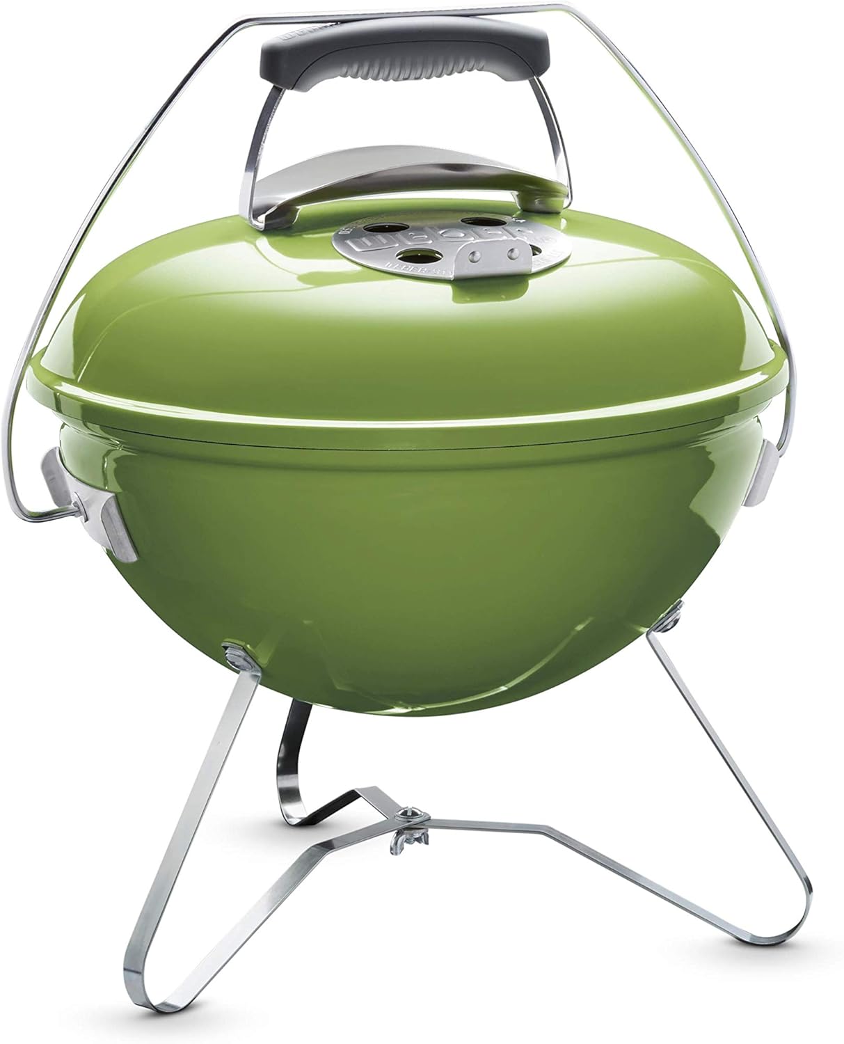Weber Smokey Joe Premium Holzkohlegrill, Ø 37cm Grillfläche, portabeler BBQ Grill mit praktischem Tragebügel, porzellanemaillierten Deckel & Kessel - Smoke Gray (1126704)