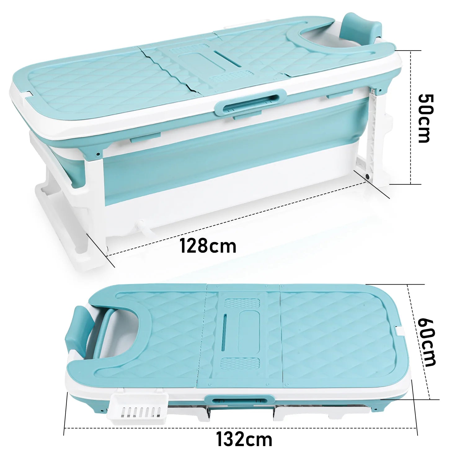 Sonnewelt Vasca da Bagno Pieghevole con Coperchio