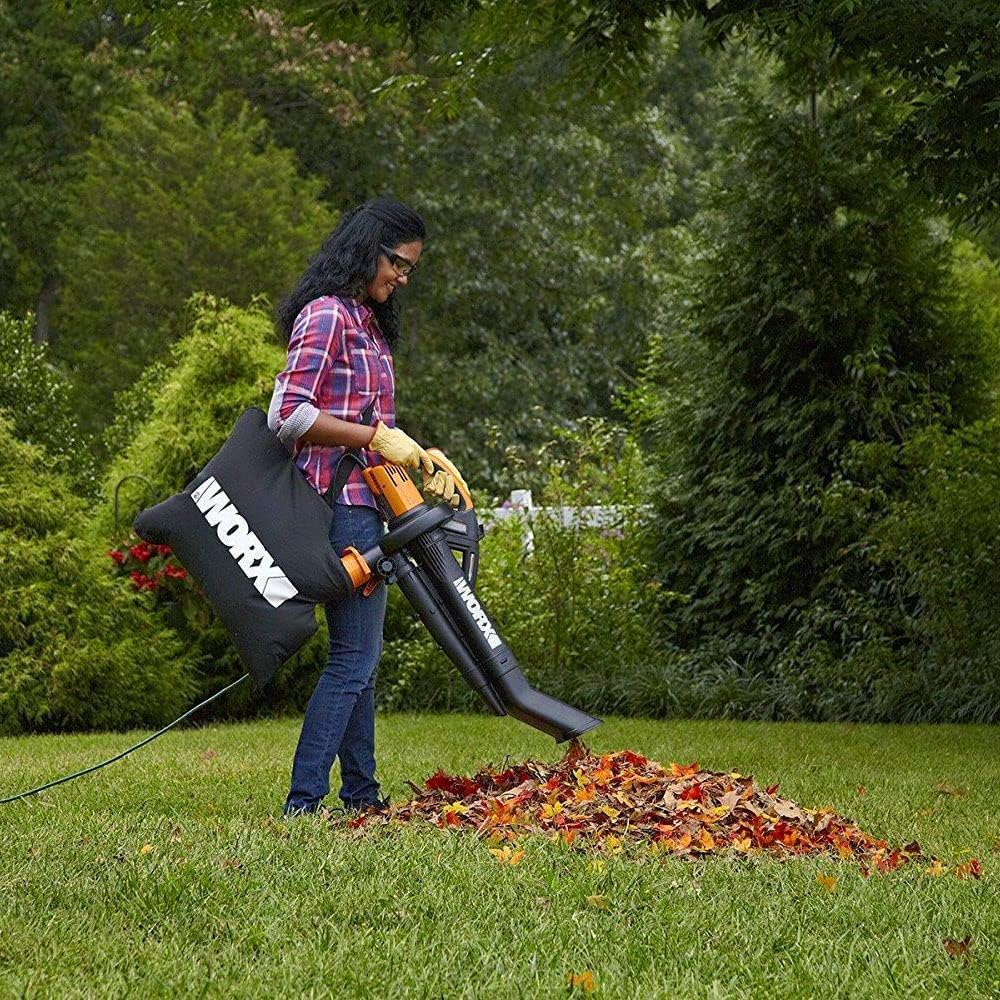 WORX WG583E.9 Soffiatore/Aspiratore per Foglie a Batteria 40V (2x20V) - 2 in 1 per Spazzare e Aspirare le Foglie - Sacco di Raccolta da 35L - Senza Batteria e Caricabatterie, Nero / Arancione
