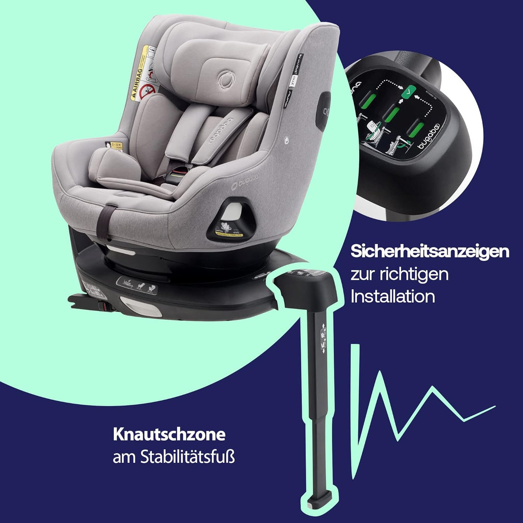 Base ISOFIX a 360 gradi Bugaboo by Nuna per seggiolini auto Owl e Turtle Air, dalla nascita fino a 4 anni o da 0 a 18 kg, orientabile in avanti o all'indietro, installazione sicura