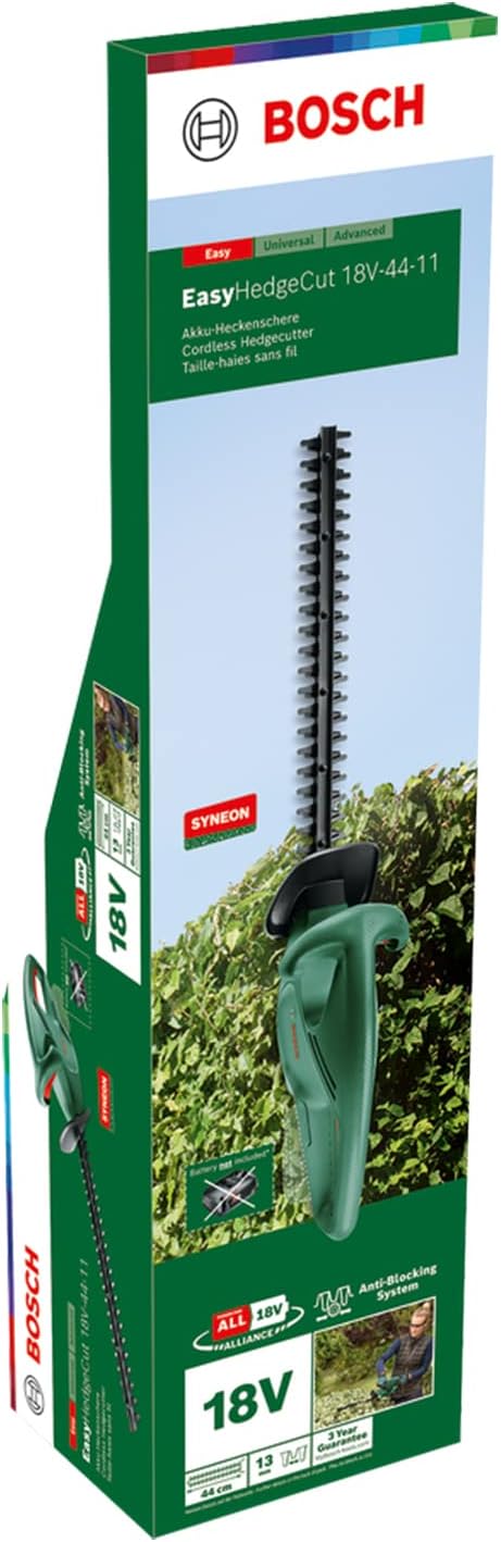 Bosch Akku Heckenschere EasyHedgeCut 18-45 (2 Akkus 2,0 Ah, 18-Volt-System, Messerlänge 45 cm, im Karton)