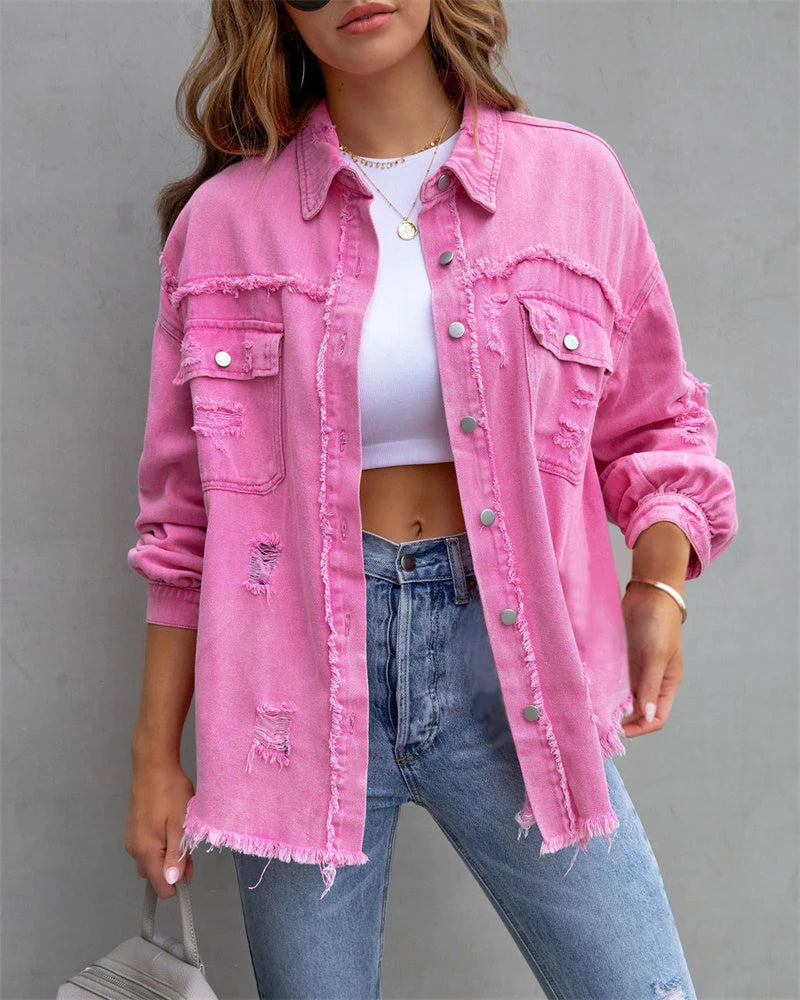 Bunte Denim-Jacke für Damen