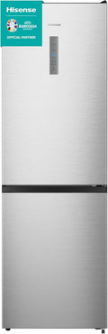Hisense RB327N4ADD Frigorifero Combinato, Classe Energetica D, Total NoFrost, Porta Reversibile, Griglia Portabottiglie, Vano Frigo 171 Litri, Vano Congelatore 85 Litri, Look Acciaio Inox