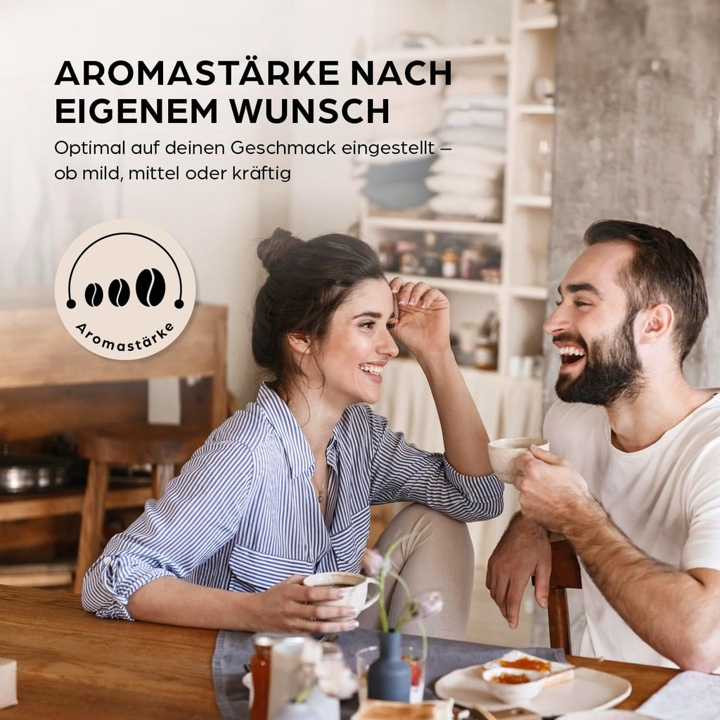 Barista Kaffeemaschine mit Mahlwerk | Filterkaffeemaschine mit Glaskanne | 900W Filtermaschine mit Touchdisplay & Timerfunktion für bis zu 10 Tassen | 1,25 Liter Kaffeekanne | Für Bohnen & Pulver