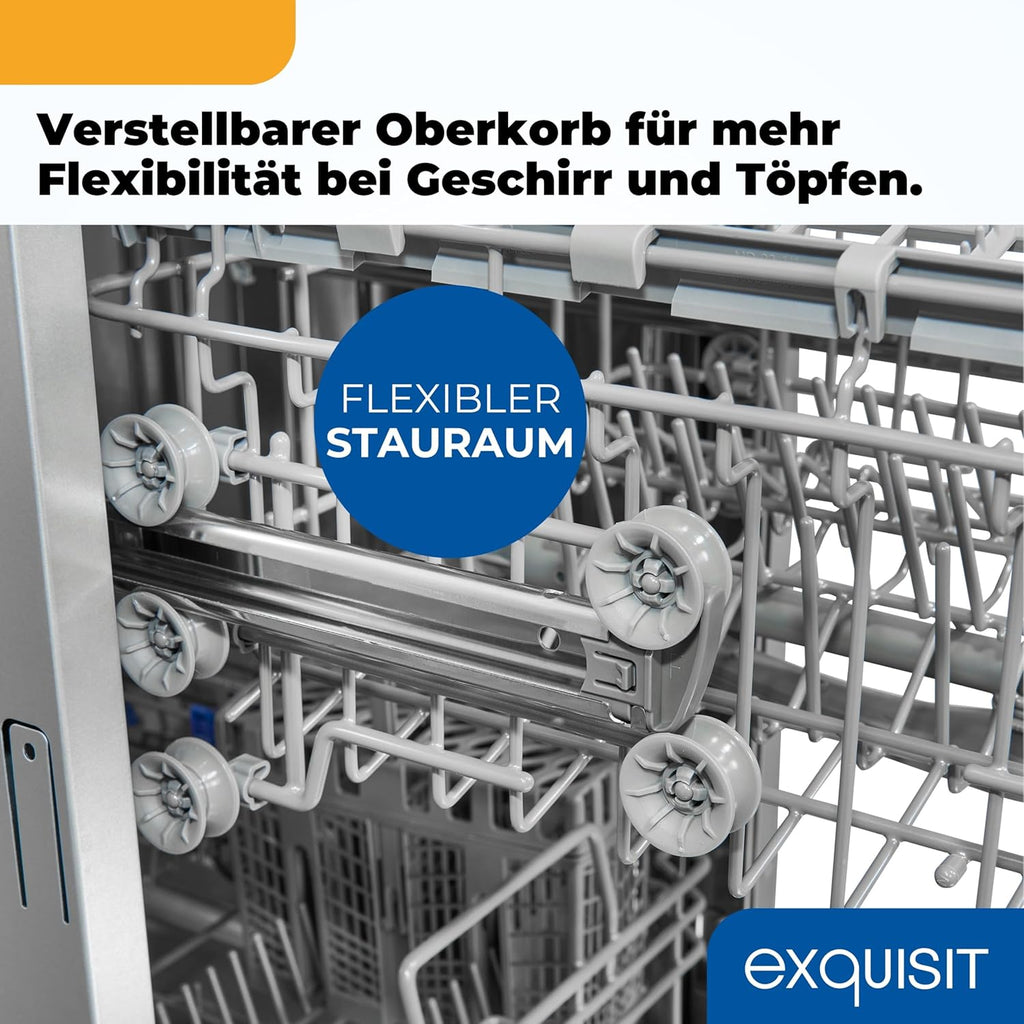 Lavastoviglie Exquisit, 45 cm di larghezza, parzialmente integrata, 9 coperti, 9 litri, partenza ritardata, modalità ECO, lavastoviglie 45 cm, EGSP51009-EB-030E inox