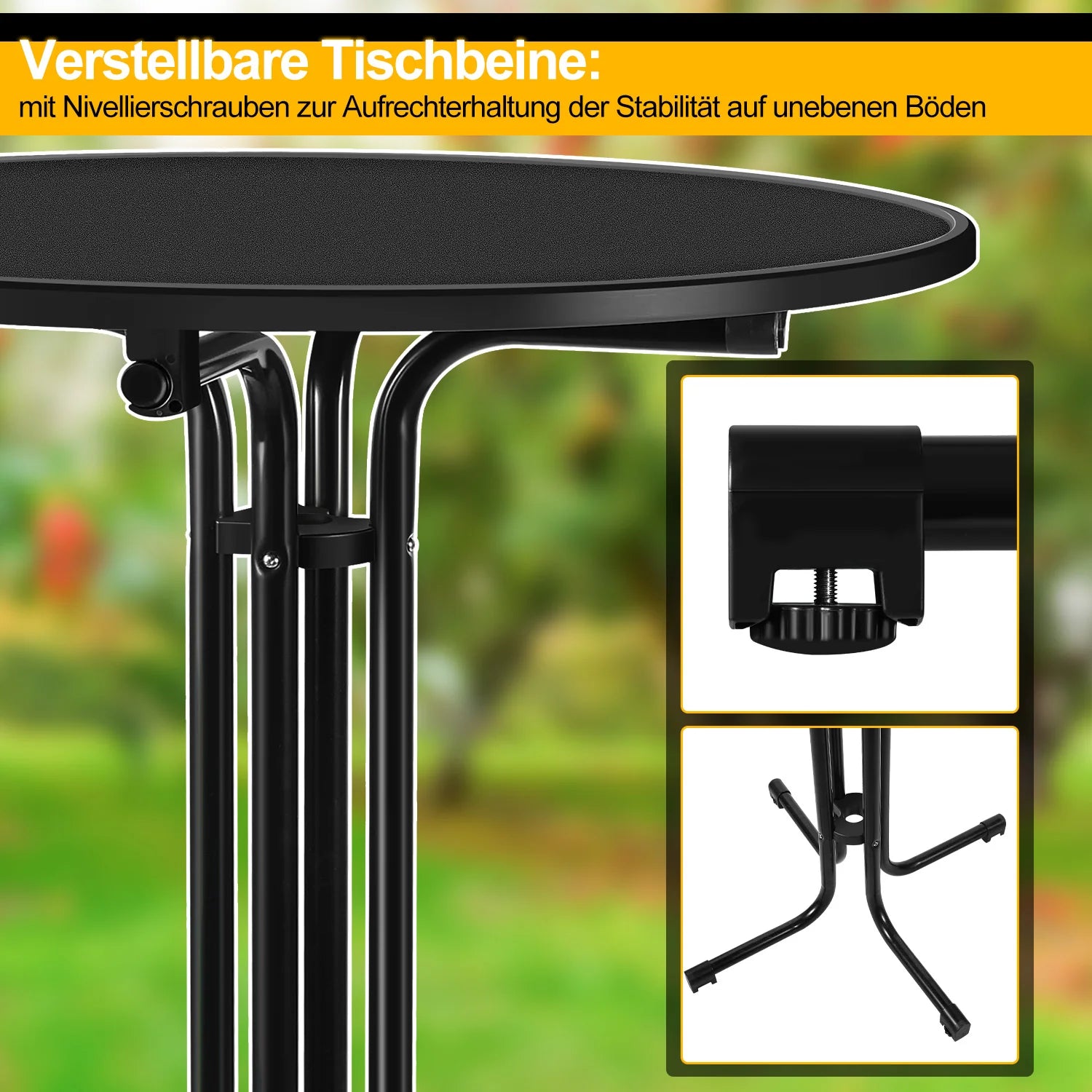 Sonnewelt Stehtisch klappbar 80cm mit Husse