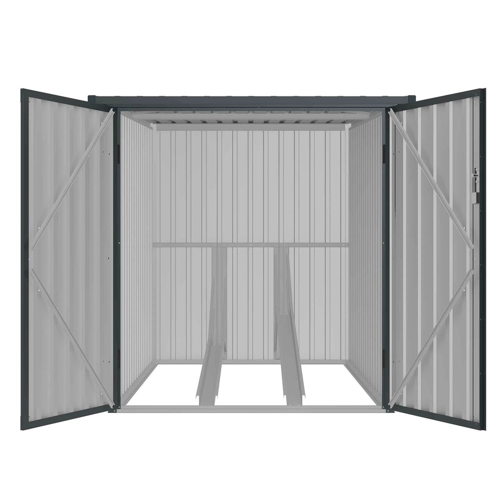 Fornorth box bici da esterno per 2 biciclette 142x198x157cm, grigio scuro