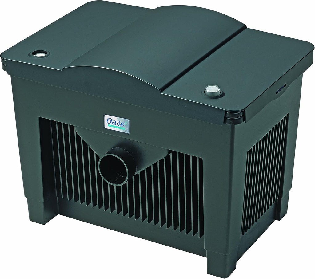 OASE 57377 Filtro a flusso continuo BioSmart UVC 16000 adatto per laghetti fino a 16 m³, sistema di filtraggio, set di filtraggio incl. materiale filtrante e chiarificatore UVC, nero