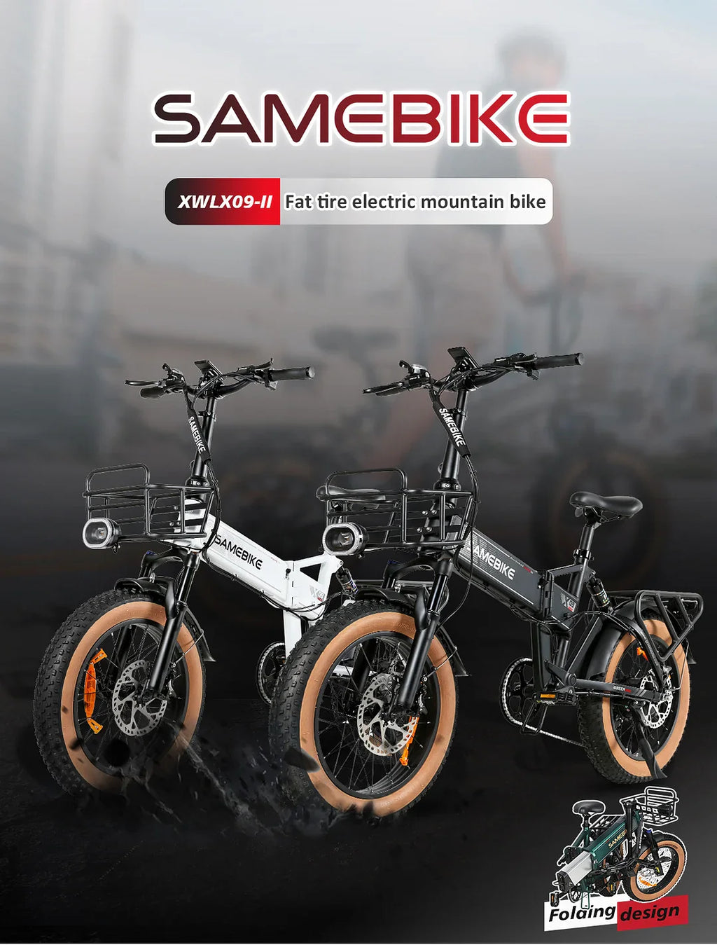 SAMEBIKE XWLX09-II Motore 1000W, 48V 15Ah, 50 km/h, Ebike da montagna