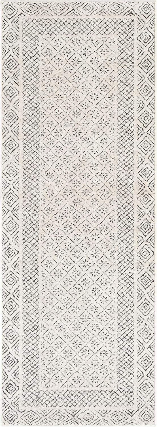 Surya Monaco Tappeto Soggiorno Boho, Grande Tappeto Camera da Letto 200x274 cm - Tappeto per Sala da Pranzo con Motivo Geometrico, Tappeto Soggiorno Moderno Scandinavo in Beige, Grigio Carbone