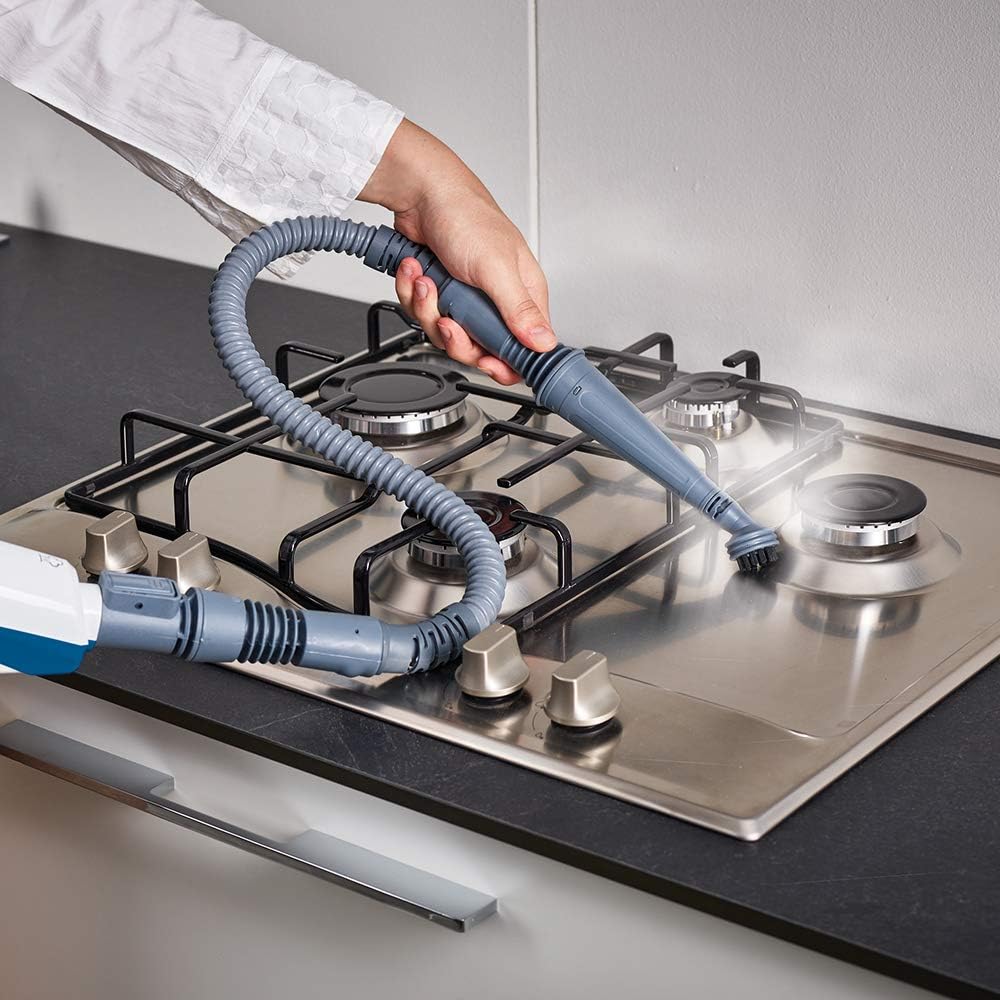 POLTI Vaporetto SV460_Double Dampfbesen, Doppelfunktion mit tragbarem Dampfreiniger, ttet und beseitigt 99,9%* der Viren, Keime und Bakterien, mit zuszlichen Wischtüchern, 17 Zubehrteile