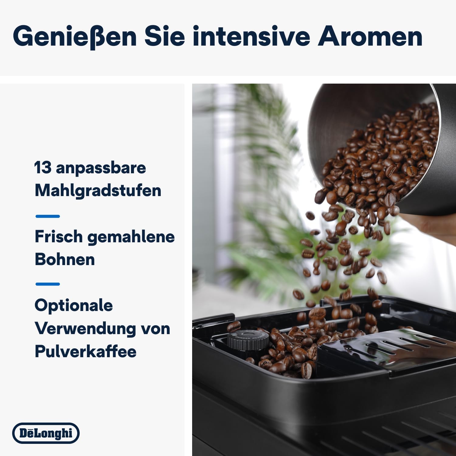 De'Longhi Magnifica Evo ECAM292.81.SB, macchina da caffè automatica con sistema latte, 7 tasti per selezione diretta di cappuccino, espresso e altre specialità di caffè, pannello di controllo, funzione 2 tazze, argento/nero