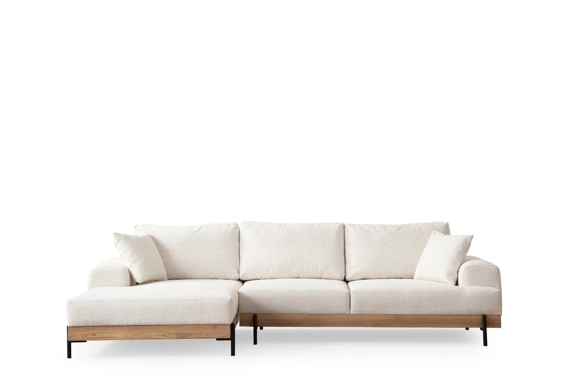 Divano angolare Eti Oak Left - Bianco
