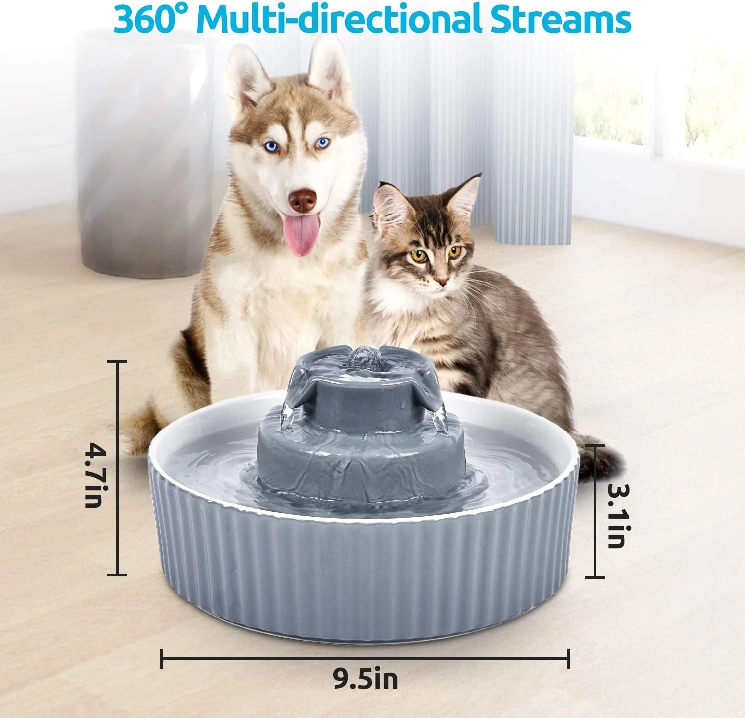 FelineFlow – Stilvolle Katzenfontne aus Keramik für frisches, flieendes Wasser
