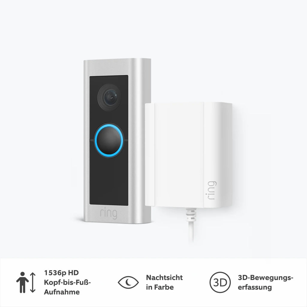 Videocitofono Pro Wired con alimentatore + Chime (Precedentemente: Video Doorbell Pro 2 + alimentatore a spina + Chime)
