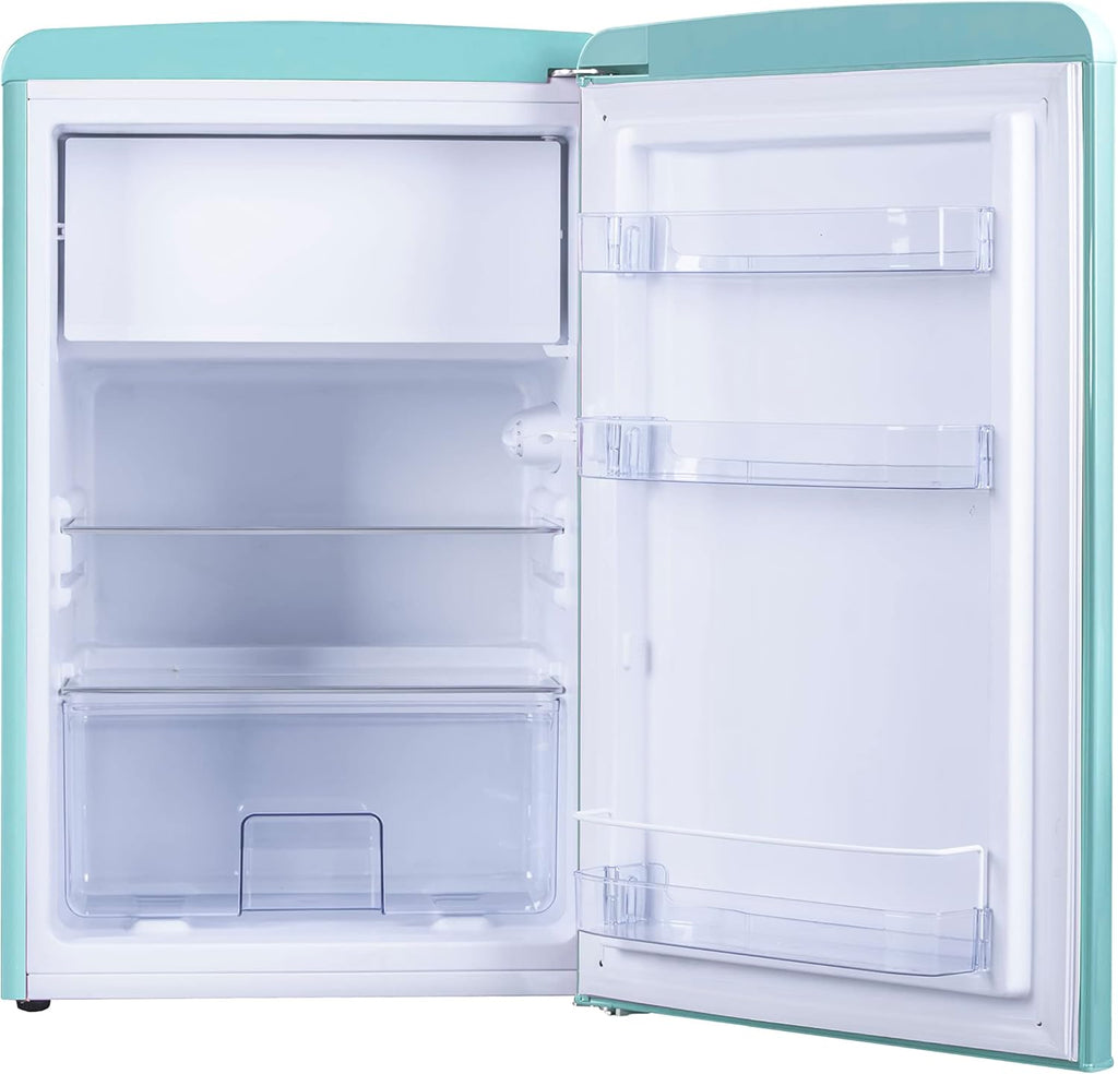 Amica KGC 15632 T Frigorifero con congelatore Retro / Ice Blue (Turchese) / 144 cm (A) x 55 cm (L) x 62 cm (P) / Design retrò / Frigorifero con congelatore