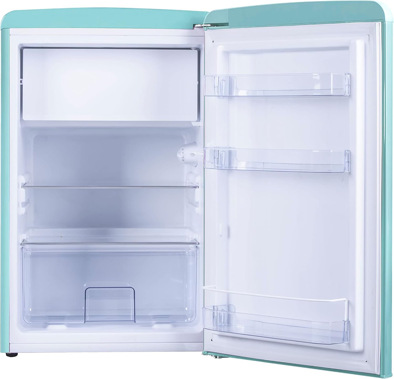 Amica KGC 15632 T Frigorifero con congelatore Retro / Ice Blue (Turchese) / 144 cm (A) x 55 cm (L) x 62 cm (P) / Design retrò / Frigorifero con congelatore