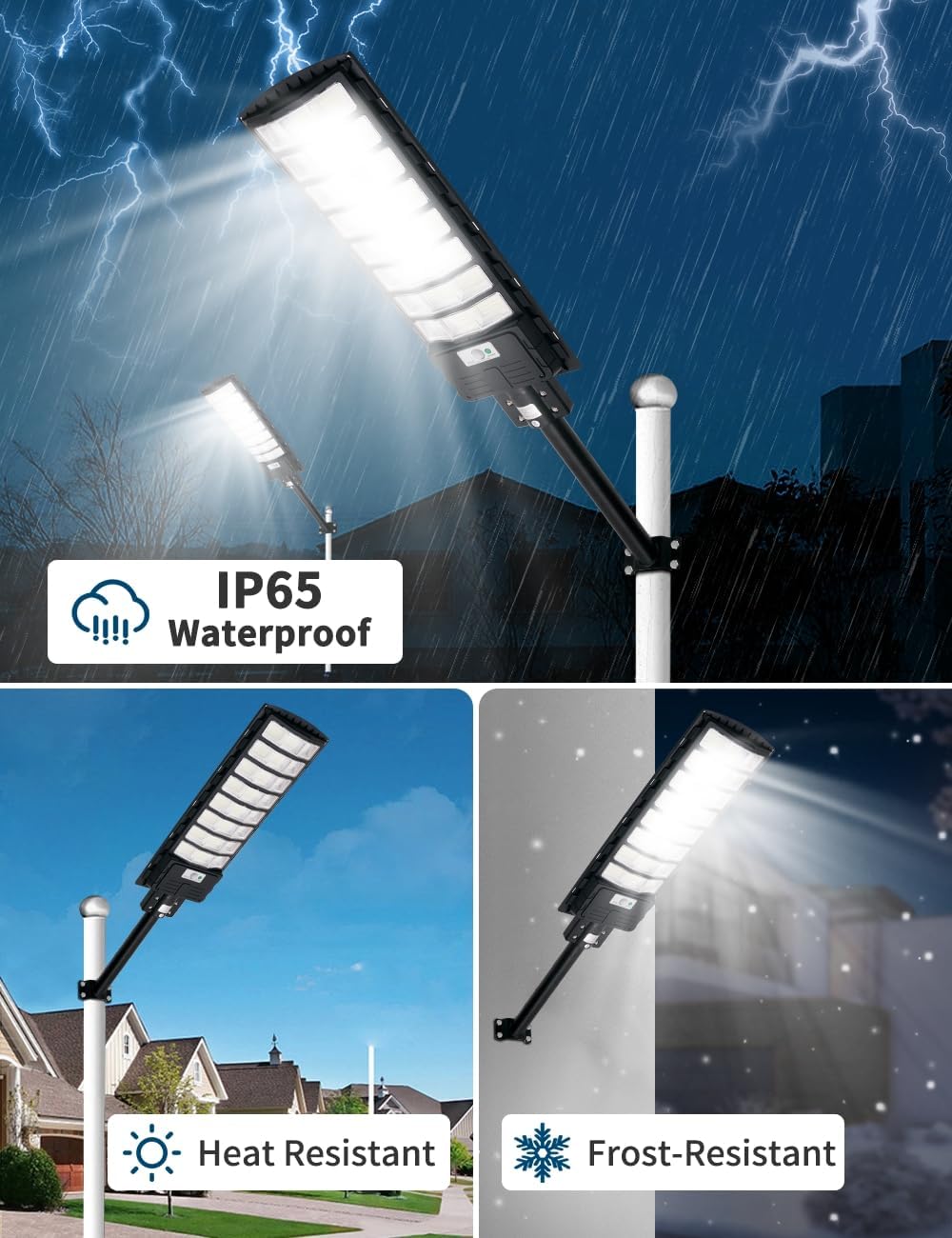 Sararoom 600W Straßenlaterne Solar Wegeleuchte, 594LEDs Solarlampe mit Bewegungsmelder, 6500K Wandleuchten mit Fernbedienung - IP65 Straßenlampe Außen Sicherheitsleuchte für Garten Garage Hof,4Pack