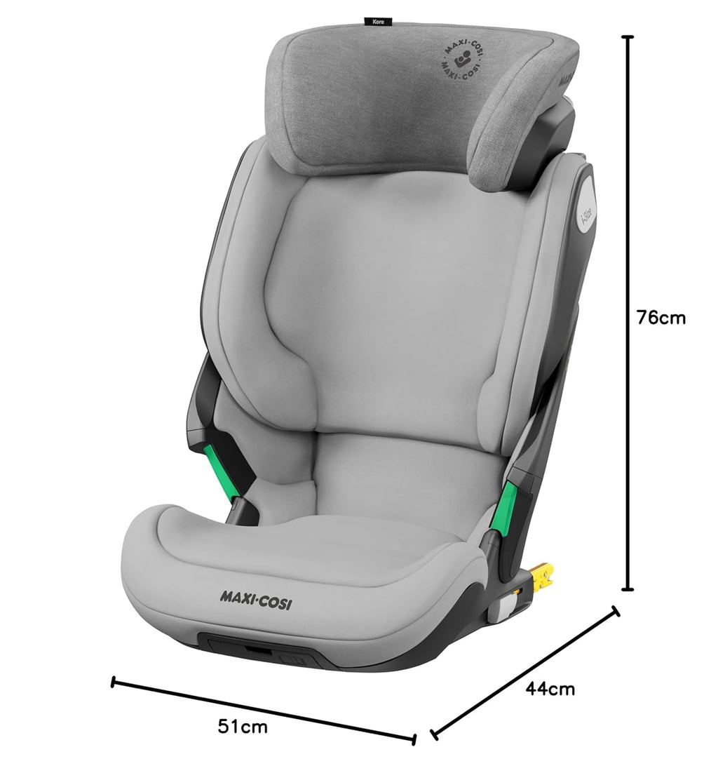Maxi-Cosi Kore i-Size Seggiolino Auto, 3,5–12 anni, 100–150 cm, Seggiolino ISOFIX, Altezza/larghezza regolabile, Side Protection System Plus, Installazione facile e veloce, Authentic Graphite