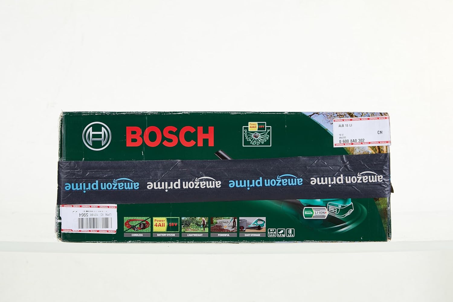 Bosch Home and Garden Bosch Akku Laubblser ALB 18 LI (ohne Akku, 18 V, 1,8 kg, 210 km/h Luftgeschwindigkeit) Schwarz/Grün