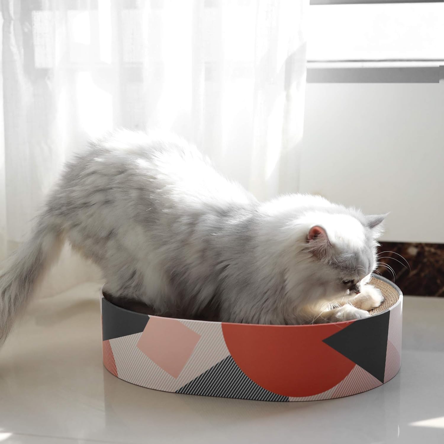 ComSaf Kratzbrett für Katzen, Kratztonne aus Wellpappe, Recycelbar Kratzbretter Katze, Kratzschutz für Sofa, Tür, Mbel, Kratzpappe für Katzen 58 x 25 x 25cm