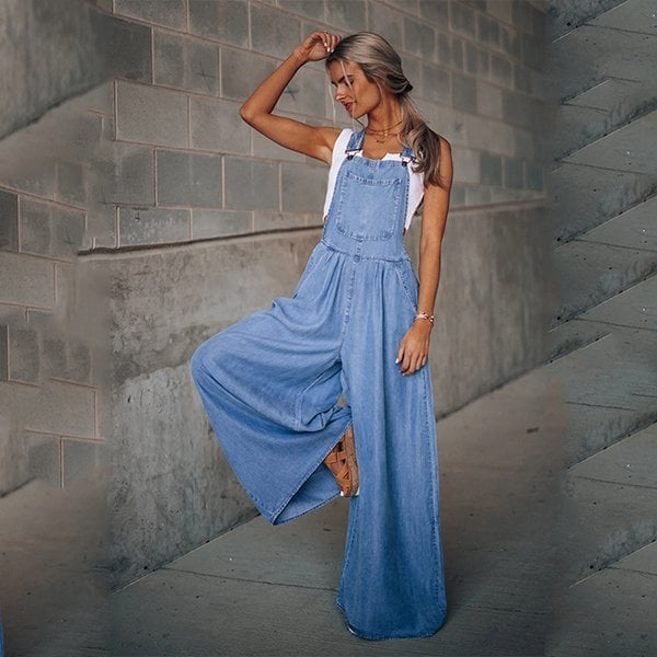 Freya - lockerer Overall mit verstellbarem Gürtel und weitem Bein