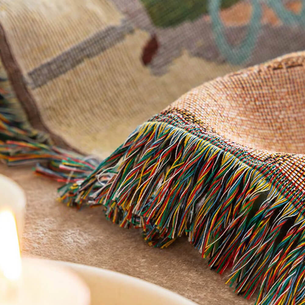 Festlicher Jacquard-Strick Sofabezug mit Weihnachtsdesign für gemütliche Feiertage