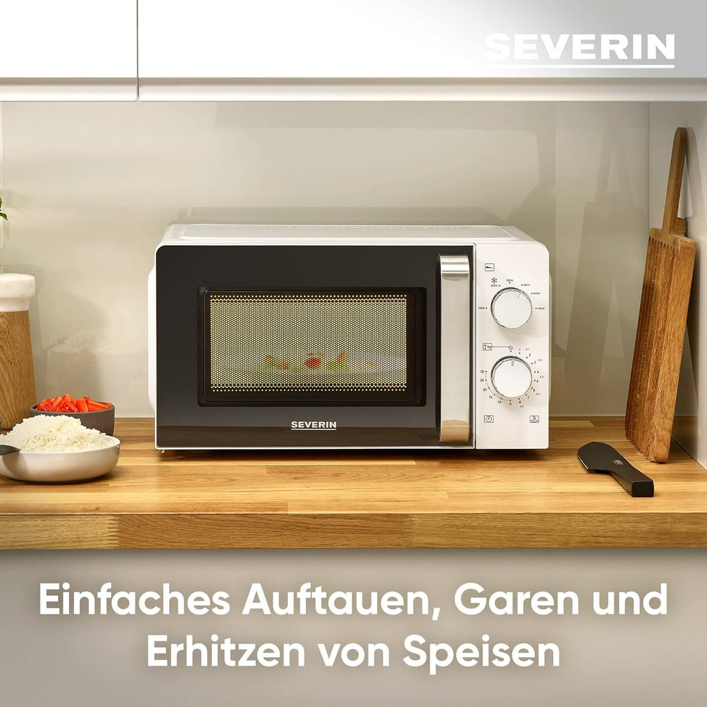 SEVERIN Forno a microonde Solo, Forno a microonde per scongelare e riscaldare, Microonde con piatto girevole per una distribuzione uniforme del calore, nero, MW 7886