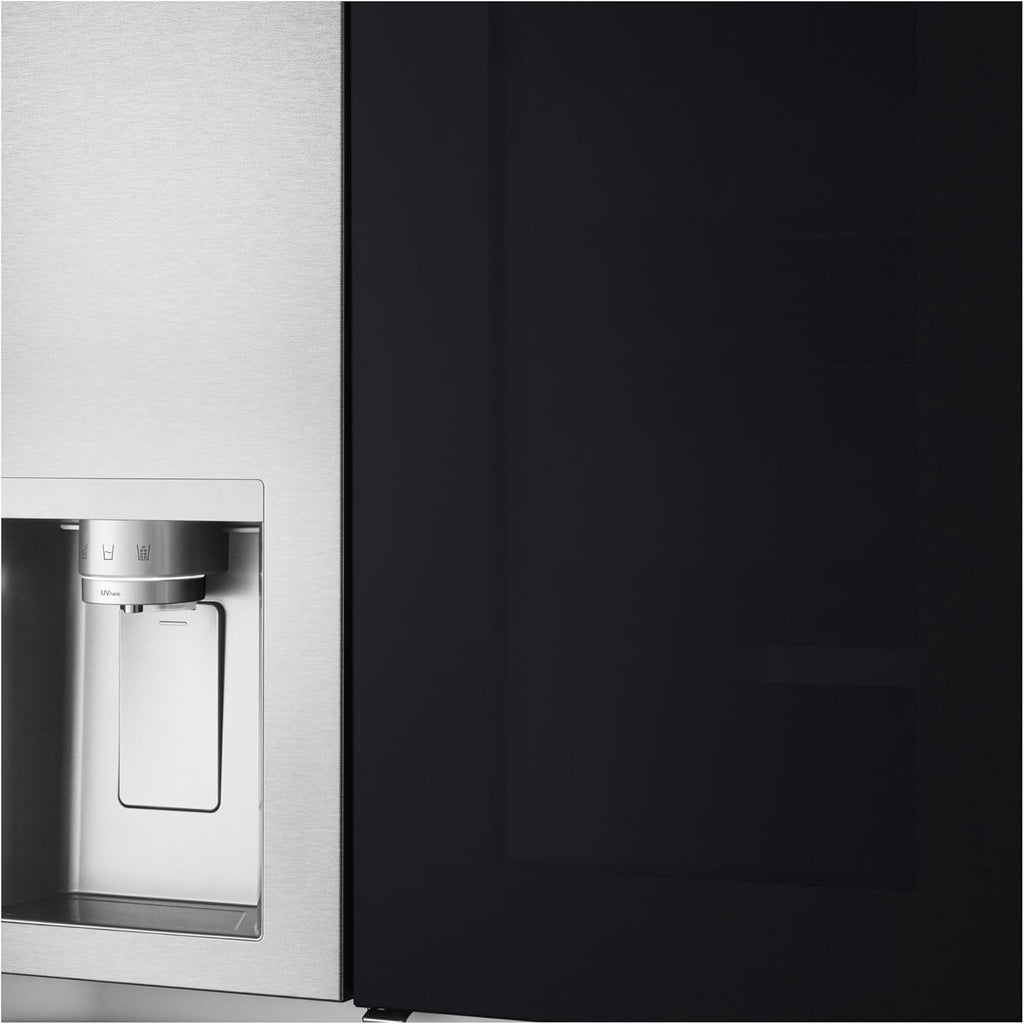 LG GSGV81PYLL Frigorifero Side by Side, Classe E, 635 L, Instaview, Frigorifero con congelatore, Dispenser ghiaccio, ghiaccio tritato, acqua, Total NoFrost, Smart Inverter Compressor, Wi-Fi