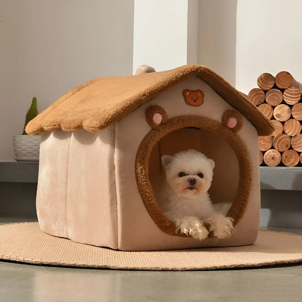 PurrPavilion Katzenbett - Faltbares und Waschbares Kuschelbett für Katzen