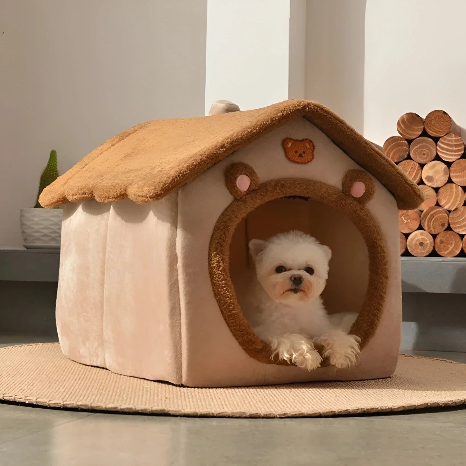 PurrPavilion Katzenbett - Faltbares und Waschbares Kuschelbett für Katzen