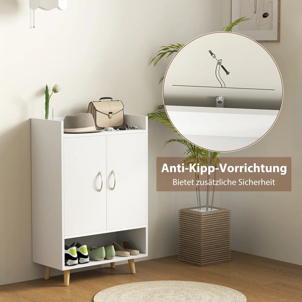 HOMCOM Schuhschrank mit viel Stauraum und kippsicherem Design Weiß