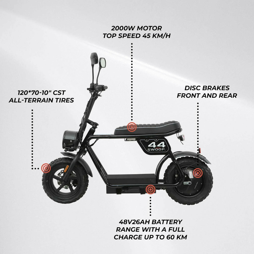 Monopattino elettrico Swoop Turbo 2000W nero