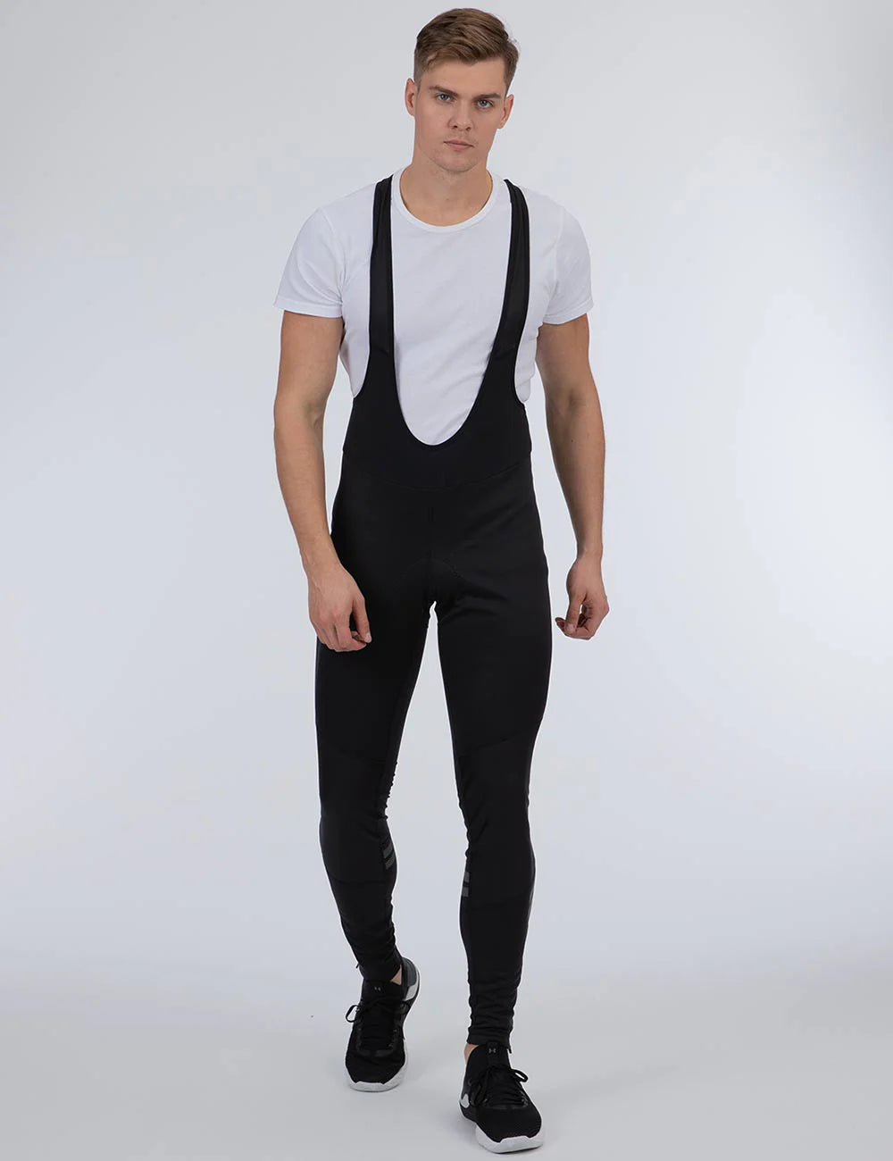 Pantaloni invernali da ciclismo da uomo lunghi con bretelle Pro Line II nero-argento set