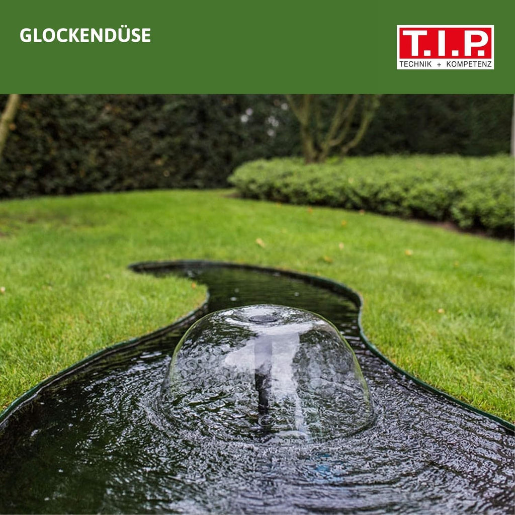 T.I.P. Teichpumpe - Bachlaufpumpe (20.000 l Teichvolumen, 8.000 l/h Fördermenge, 4,5 m Förderhöhe, Auch für Wasserfälle und Filtersysteme, intregrierter Förderleistungsregler) BPF 8000 E, 30428
