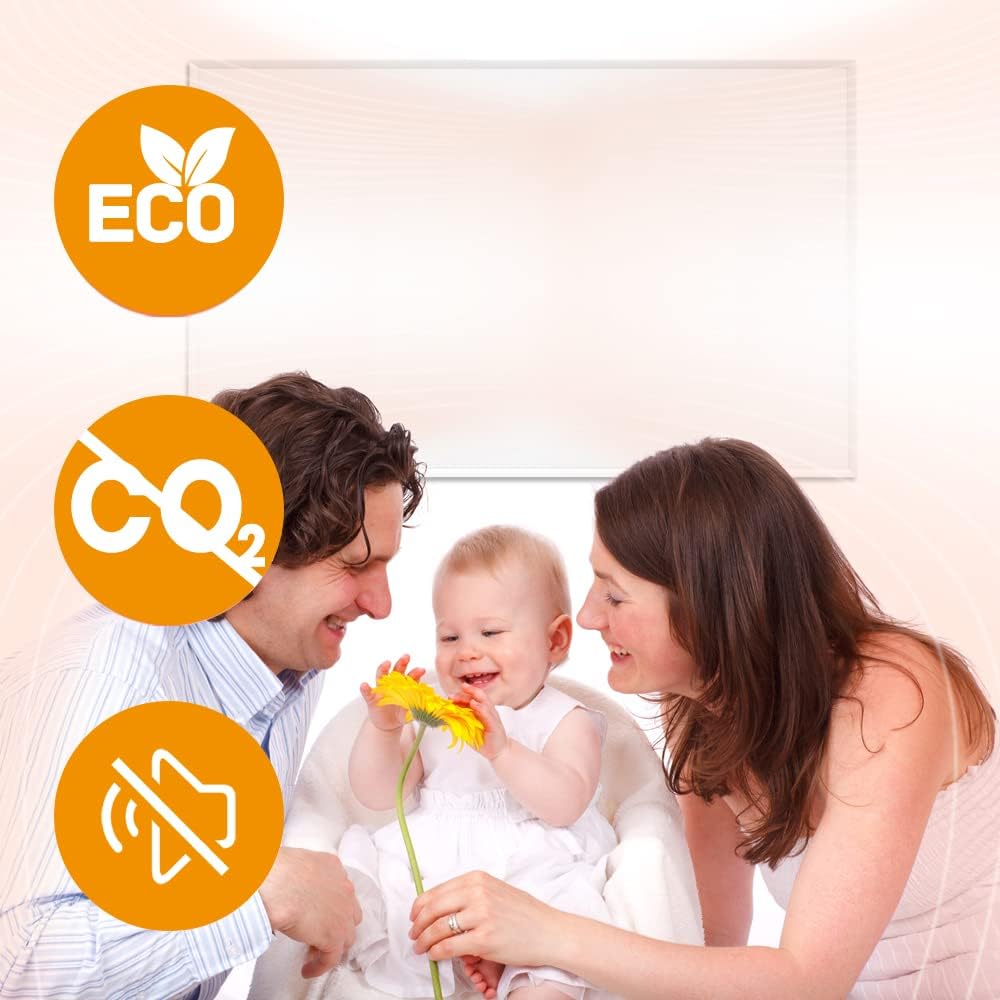 Byecold Riscaldatore a Infrarossi da Pavimento con Piedini 300 Watt, Riscaldamento Elettrico a Infrarossi, Termosifone, Pannello Radiante, Risparmio Energetico, Protezione da Surriscaldamento