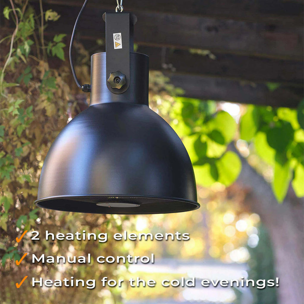 Fornorth Heizstrahler Ceiling Heater Premium 2000W, schwarz