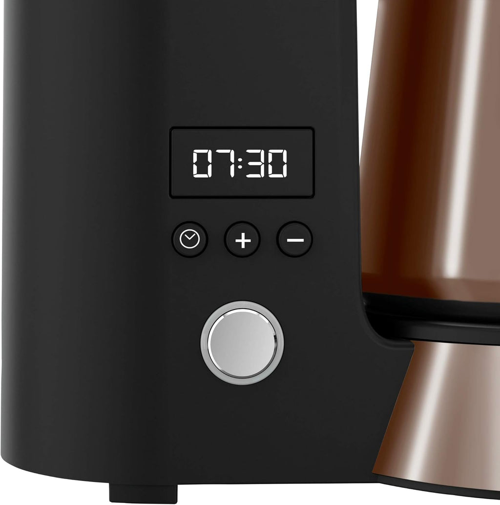 WMF Küchenminis Aroma Filterkaffeemaschine, 870 Watt, cromargan matt & Küchenminis 1-Scheiben Toaster Langschlitz XXl-Toast Brötchenaufsatz 7 Bräunungsstufen Überhitzungsschutz 600W Edelstahl matt