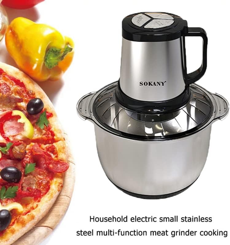 SOKANY Tritacarne Elettrico da Cucina 1500W con Ciotola in Acciaio Inox da 6,5L, Tritatutto con 3 Livelli di Velocità, Robot da Cucina con 4 Lame per Carne, Cipolle, Frutta, Verdura