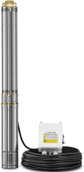 TROTEC Tiefbrunnenpumpe TDP 7501 E – Wasserpumpe mit Fördermenge 6000 l/h, 1100 W – Förderhöhe 90 m, ø 8,6 cm, IP68 für Pumpe, Edelstahlpumpe