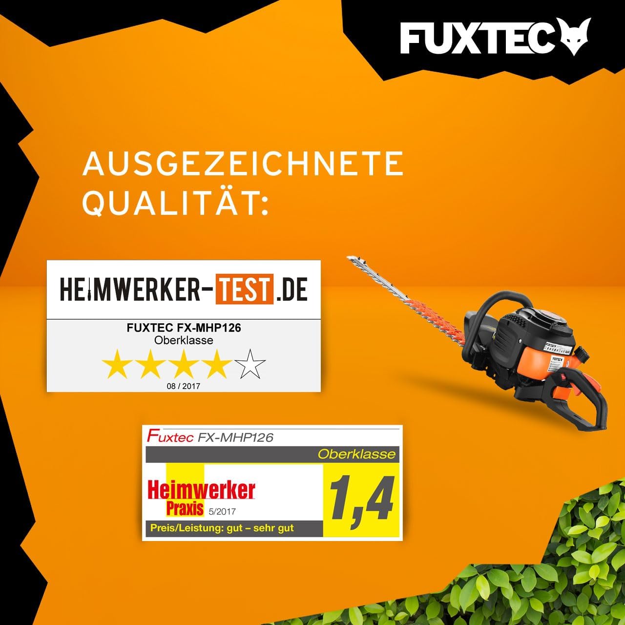 Fuxtec Benzin Heckenschere Profi FX-MHP126 mit XXL-Schwertlänge 800 mm Schwert Freischneider