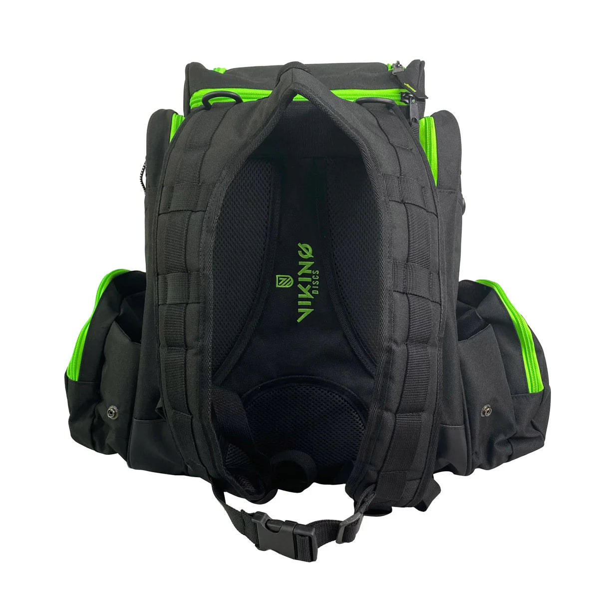 Viking Discs Rucksack Pro, zaino da disc golf, nero/lime